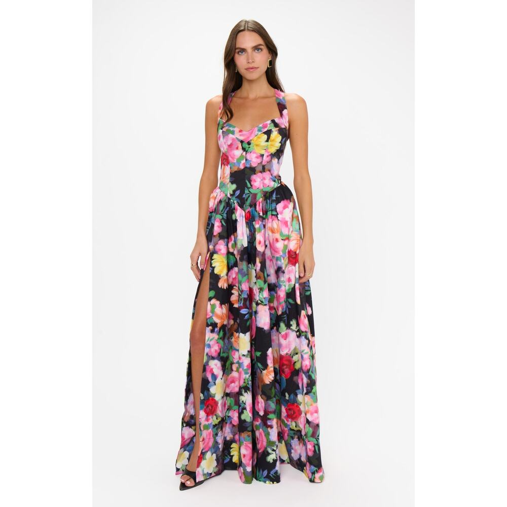 NWT Show Me Your Mumu Abigail Maxi Dress Women XS Moonlit Garden Gala Taffeta